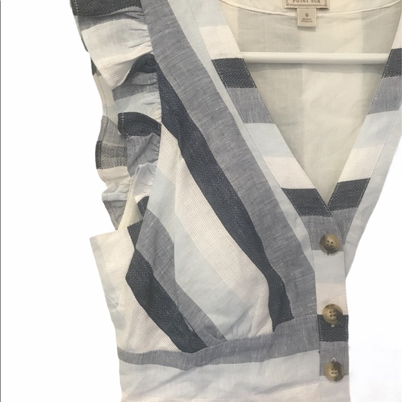 JCrew Point Sur Linen Striped Dress Size 6 - Picture 11 of 12